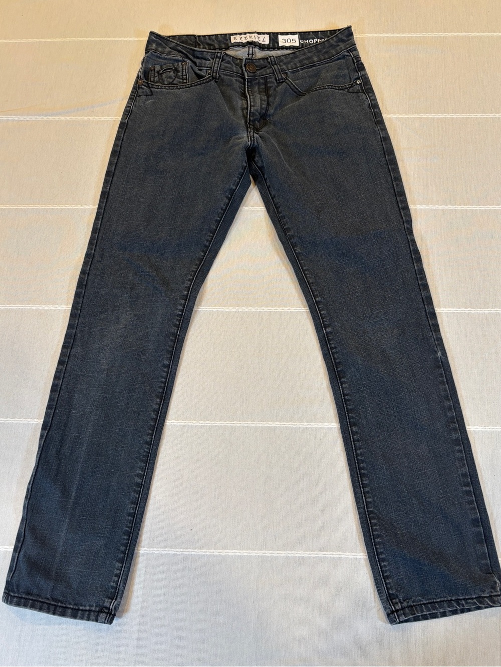 Ezekiel 305 Chopper Jeans Womens Size 30 Dark Wash Straight Leg Low Rise Y2K